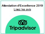 Attestation d'excellence Trip Advisor 2019 Brooklyn Foodz